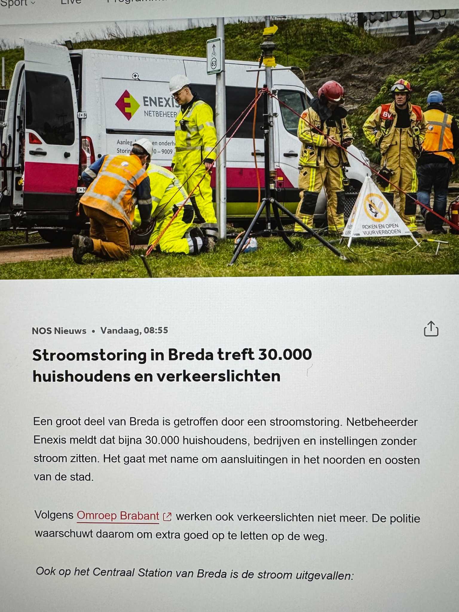 Stroomstoring Breda treft 30.000 huishoudens, een thuisbatterij met back-up functie van Zonsimpel biedt een oplossing.