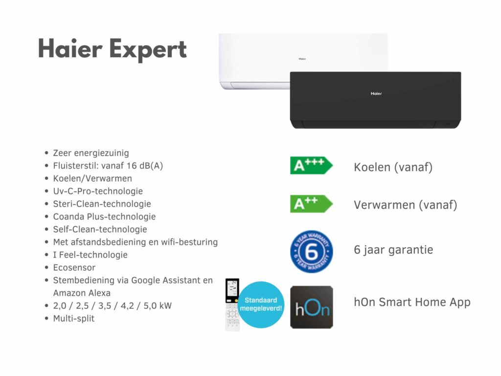 Haier Expert airco bij Zonsimpel
